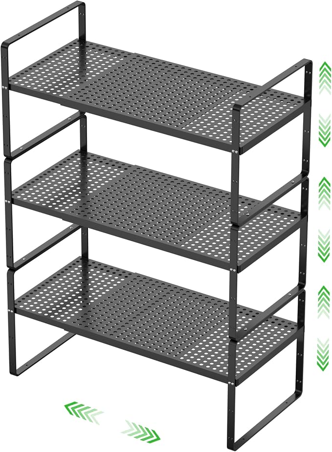 Expandable Cabinet Storage Shelf Stackable Organizer Rack by SOFRON