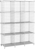 12-Cube Storage Organizer, Metal Wire Cube Shelving Unit, 11.8" L x 11.8" W x by Unknown