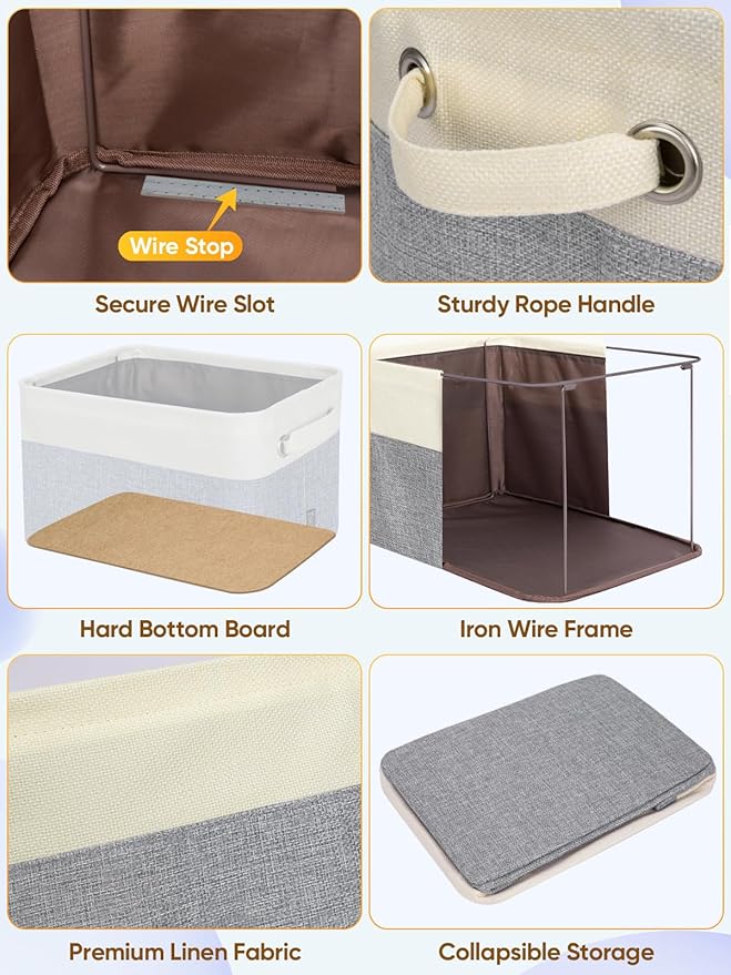 BALEINE 3 Pack Fabric Storage Bins - Image 6