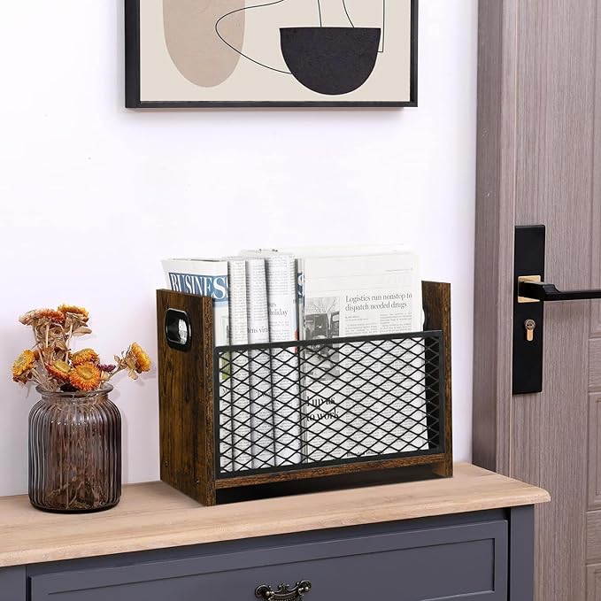 YINMIT Magazine Holder, Magazine Rack Floor, Magazine Storage Basket, File - Image 8