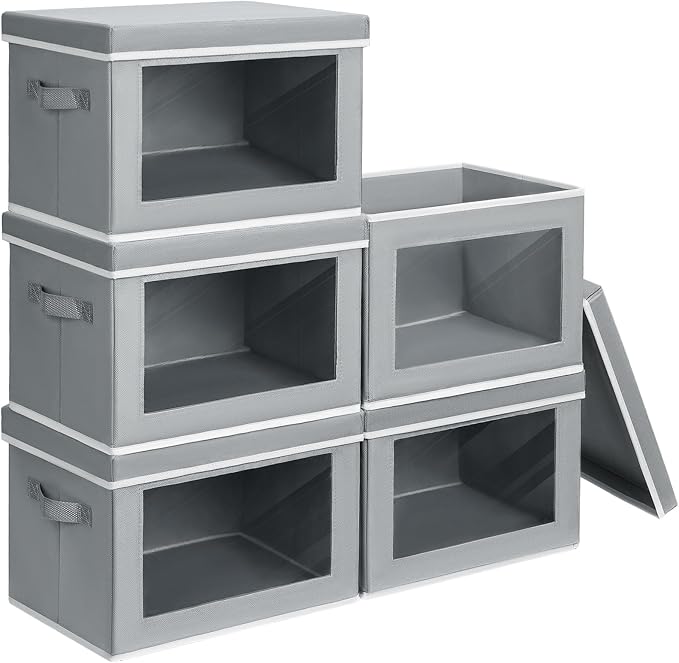 Stackable Storage Bins with Lids by Homsorout