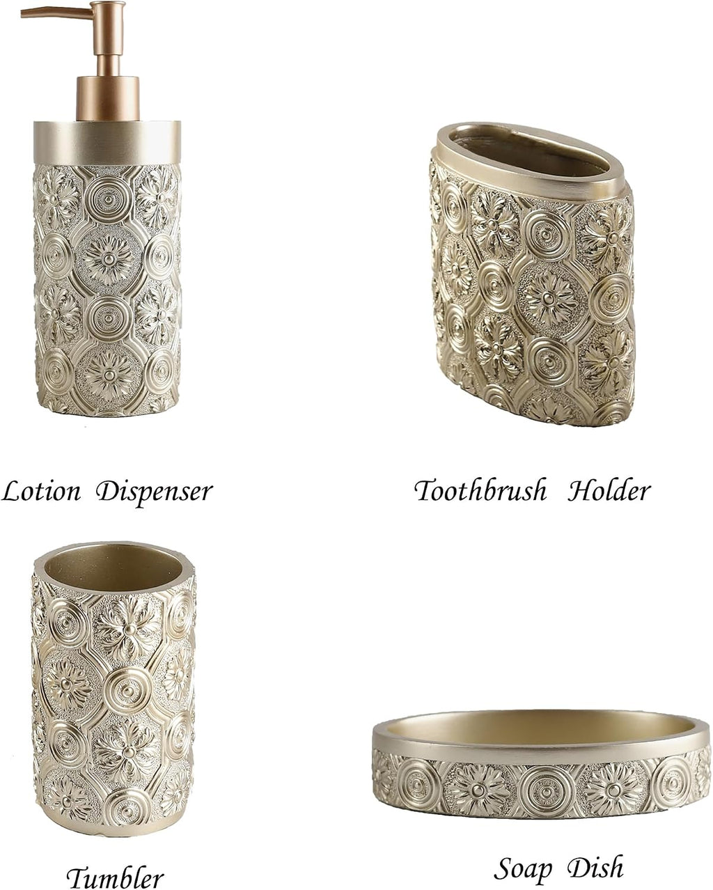 Bathroom Accessories Set,Golden Design Toothbrush Holder,Farmhouse