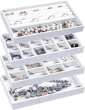 Frebeauty Jewelry Organizer Tray, Stackable Velvet Jewelry Trays, Drawer by Frebeauty