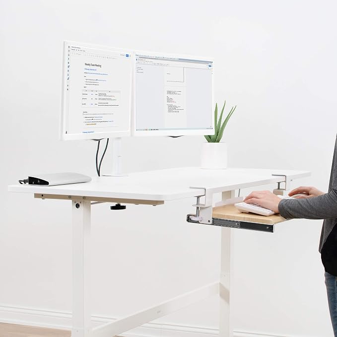 VIVO Large Clamp-on Computer Keyboard and Mouse Under Desk Slider Tray - Image 5