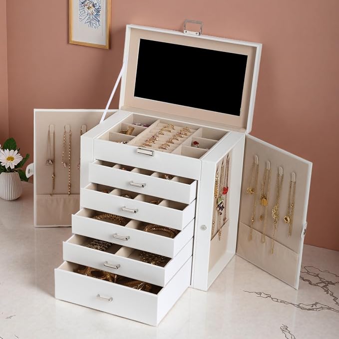 BOOVO Jewelry Box For women, 6 Layer Large Jewelry Organizer - Image 7