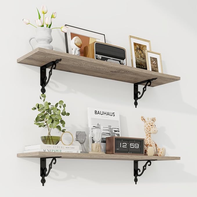 RICHFOCUS Floating Shelves for Wall Decor, 31.5W x 8D Shelves Set of 2 by Unknown