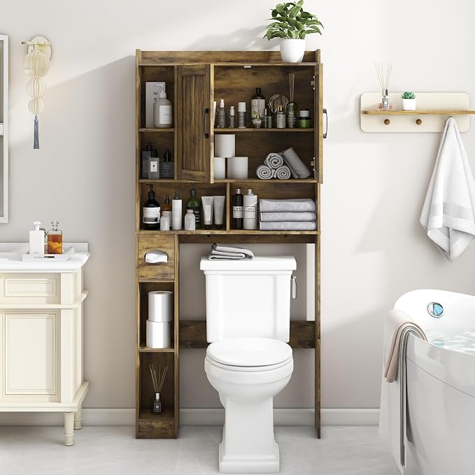 Vabches Over The Toilet Storage Cabinet, Farmhouse Storage Cabinet Over Toilet - Image 4