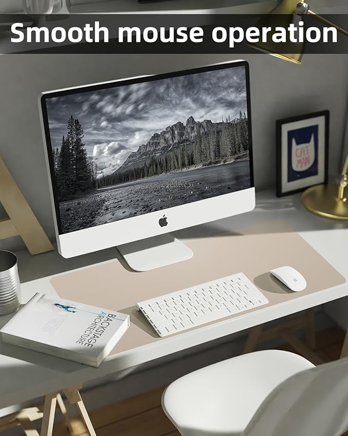 PULeather Non-Slip Desk Mat, Large Mouse Pad & Laptop Desk Pad - Image 4