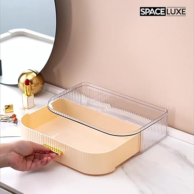 Makeup Organizer with Drawers and 360° Rotating Brush Holder, Large Capacity - Image 6