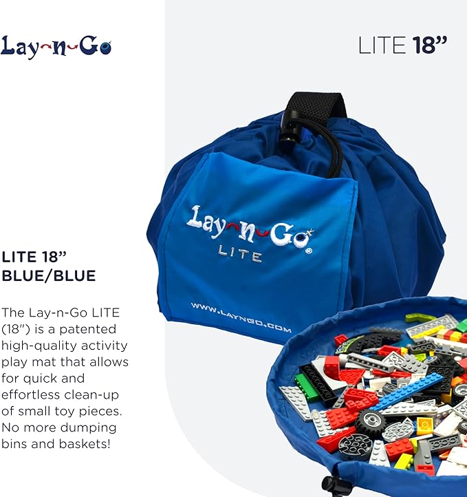 Lay-n-Go 2-in-1 Small Portable Drawstring Toys Storage Organizer and Play Mat - Image 3
