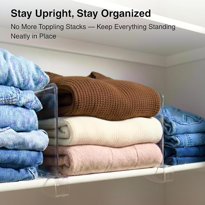 Shelf Dividers Purse Organizer for Closet: 12-Pack Acrylic Bag Storage - Image 2