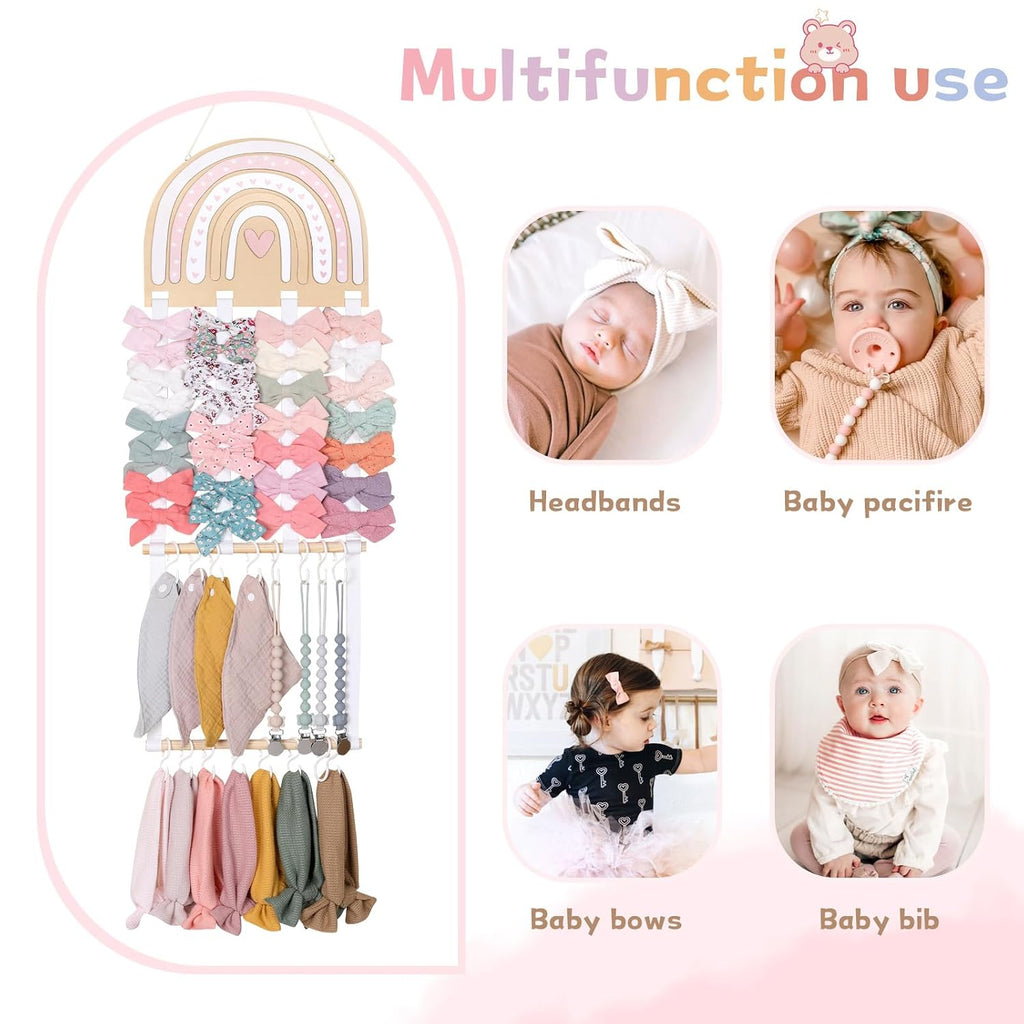 POVETIRE Headband Holder Bow Organizer for Girls Hair Bows