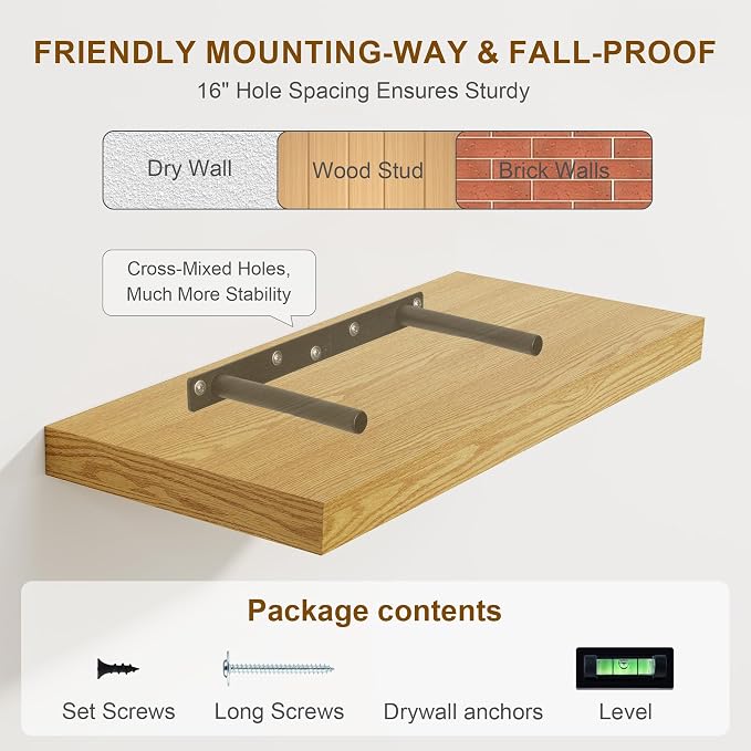 Fun Memories Floating Shelves 55 Inch Long, 8 Deep Floating Shelves - Image 7