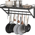 Wall Mounted Pot Rack, 23.8 Inch Pot and Pan Organizer by Yatiney