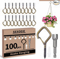 100 PCS Bronze Eye Screw Hooks for Hanging Heavy Duty by Unknown