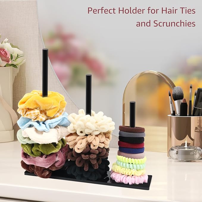 SMUK 3-Tiers Acrylic Scrunchie Holder Organizer - Image 3