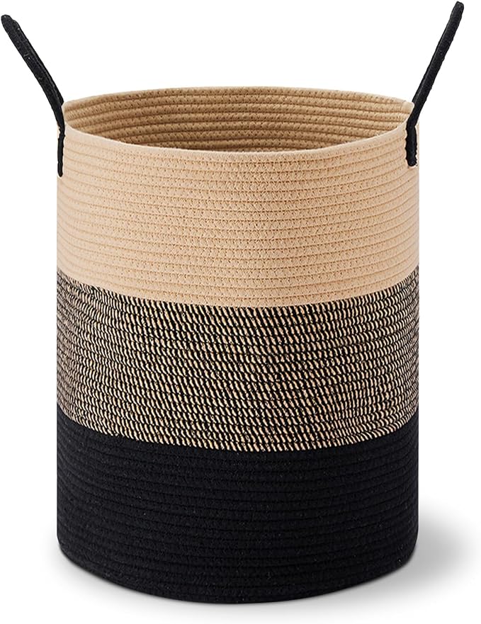VIPOSCO Large Laundry Hamper, Tall Woven Rope Storage Basket - Image 7