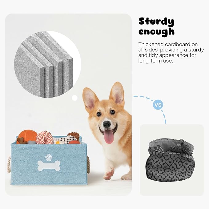 Dog Toy Basket with Lid, Dog Basket - Image 7