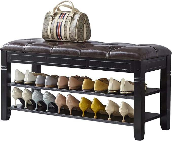 LEILISI Shoe Bench, Storage Rack Organizer by LEILISI