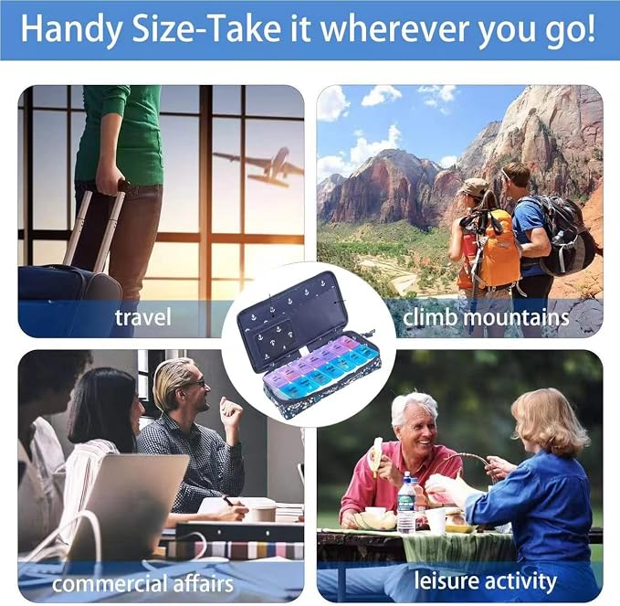 Weekly Pill Organizer 2 Times a Day, Zumd Pill Box 7 Day - Image 3