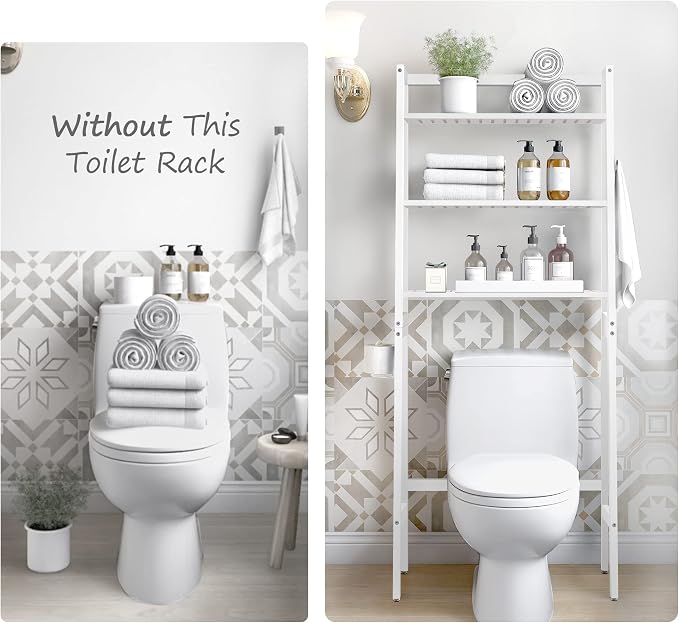 MallKing Over The Toilet Storage, Wooden 3-Tier Over-The-Toilet Rack Bathroom - Image 6