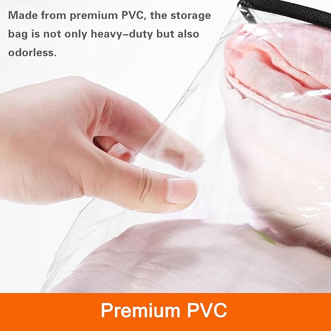 Vieshful 5 Pack Clear Comforter Storage Bag, 60L Clothes Storage Bag - Image 5