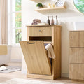 Modern Tilt-Out Laundry Hamper Cabinet, 10 Gallon Fluted Trash Can Cabinet by IFBUYFarmhouseFurniture