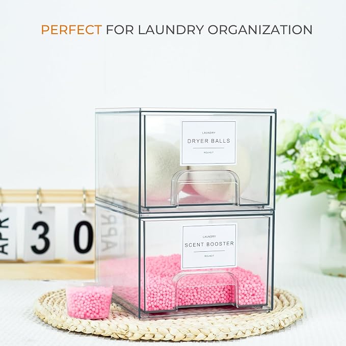 4 Pack Laundry Room Organization Storage Drawers - Image 2
