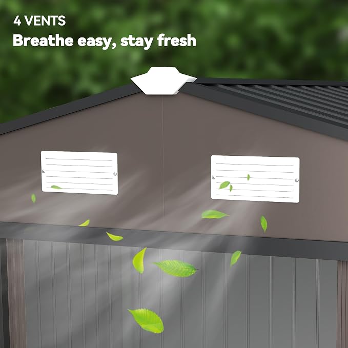 Outsunny 9' x 6' Outdoor Storage Shed, Garden Tool Metal Shed - Image 8