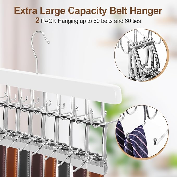 TOPIA HANGER 20 Hooks 2 in 1 Belt Tie Hanger - Image 4