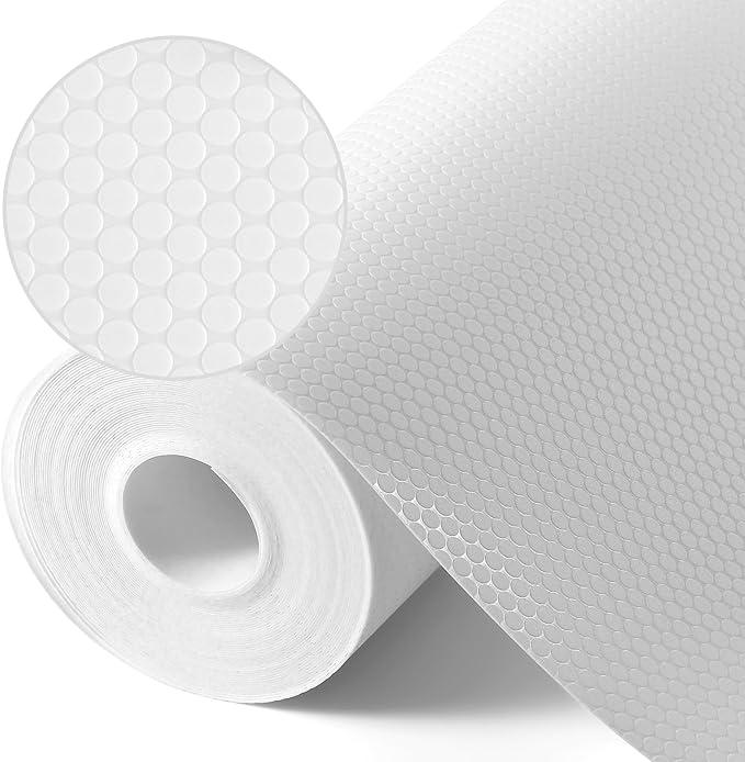 White Shelf Liners for Kitchen Cabinets Non Adhesive Drawer Liner for Bathroom by StaHom