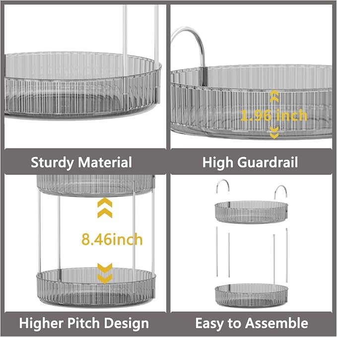 360 Rotating Makeup Organizer for Vanity, Bathroom Countertop Organizer - Image 4