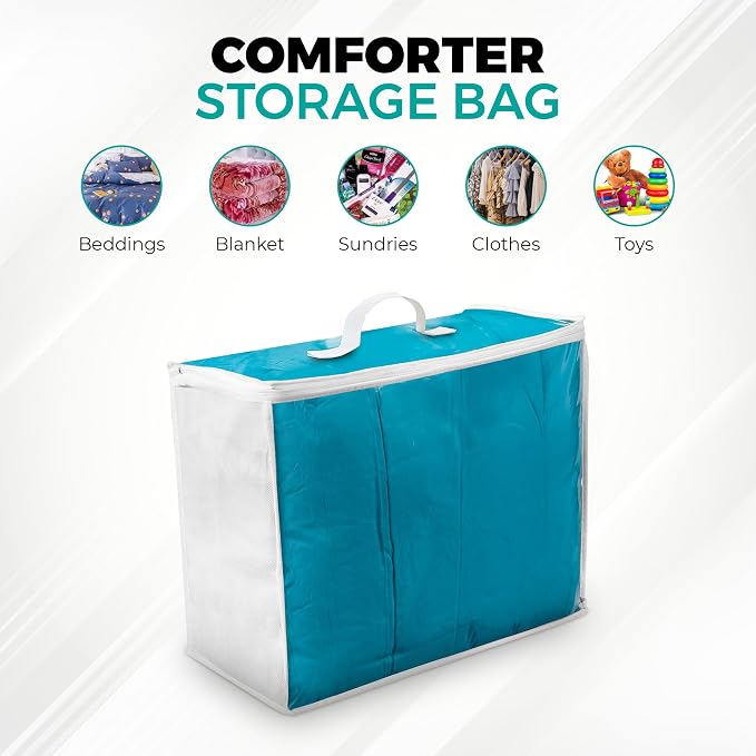 3 Pack Clear Plastic Storage Bags, Durable Zippered Storage Bags - Image 2