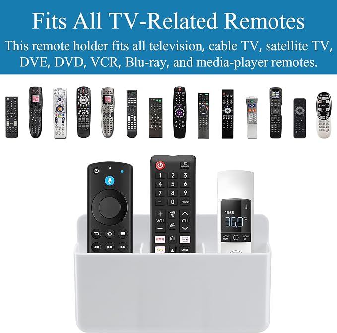 2 Packs Remote Control Holder 3 Slot Wall TV Remote Holder Self Adhesive Marker - Image 8