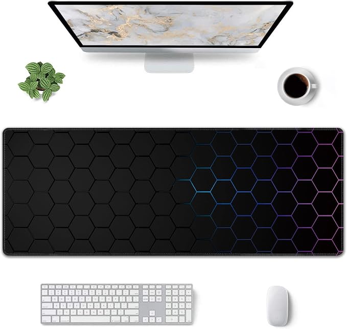 Hexagon Honeycomb Large Mouse Pad, Gaming Keyboard Desk Pad, Extended Mouse Mat - Image 2