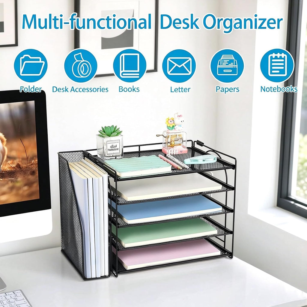 Desk Organizers and Accessories, 5-Tier Desktop Paper File Organizer