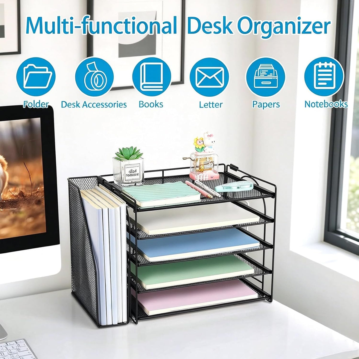 Desk Organizers and Accessories, 5-Tier Desktop Paper File Organizer