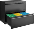 Metal File Cabinet with Lock, 2 Drawer Lateral File Cabinets by GUIZEEOPO