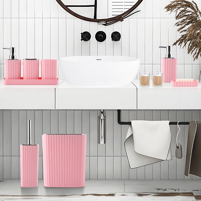 Pink Bathroom Accessories Set - Image 2
