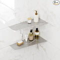 FerdY 2-Pack 12" Brushed Nickel Recessed Corner Shower Shelf, by FerdY
