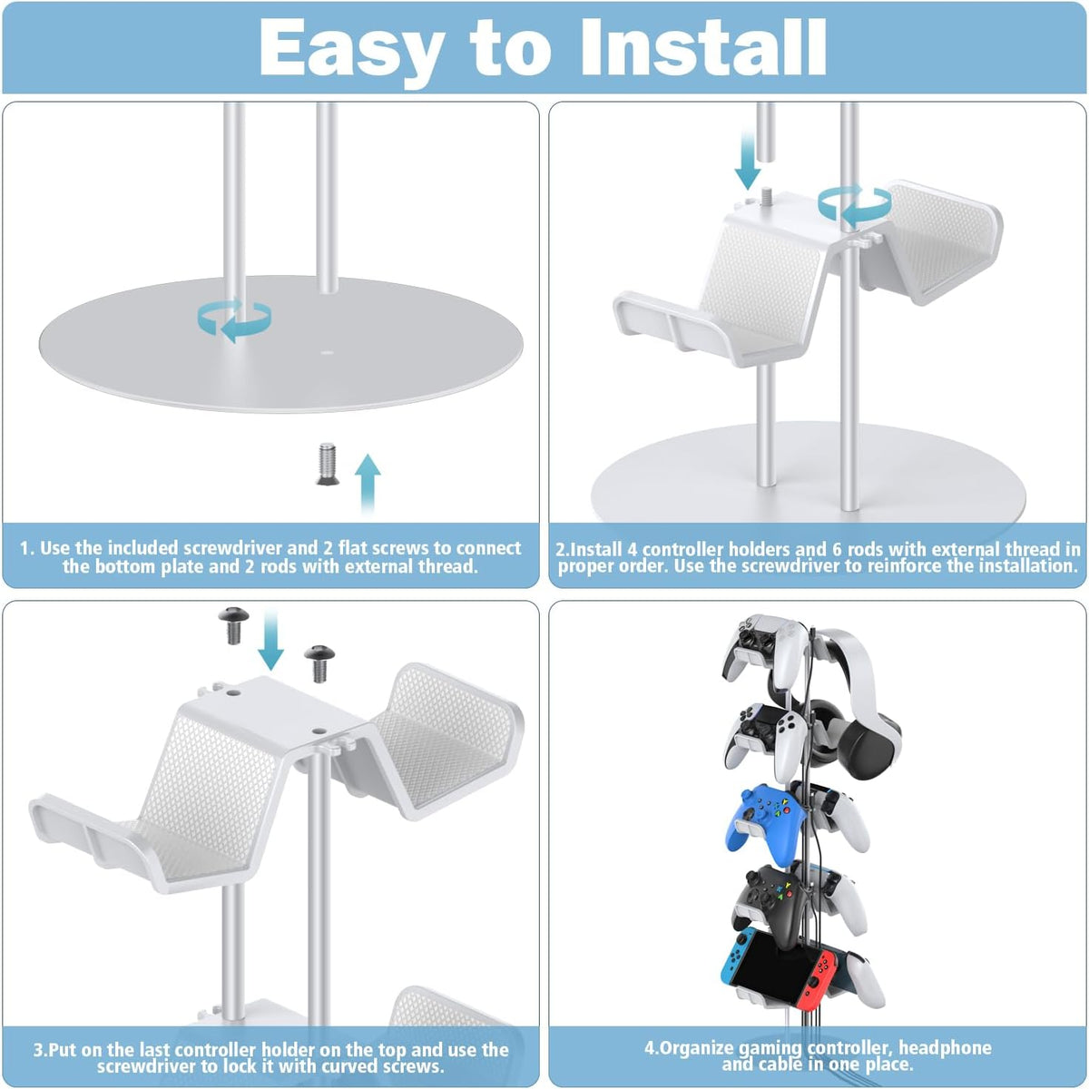 Kytok Gamer Gifts, Headset Stand 5 Tiers with Cable Organizer
