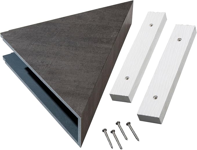 Palisade Vinyl Waterproof Corner Shower Shelf in Ashen Slate by PalisadeWallTilesandPlanks