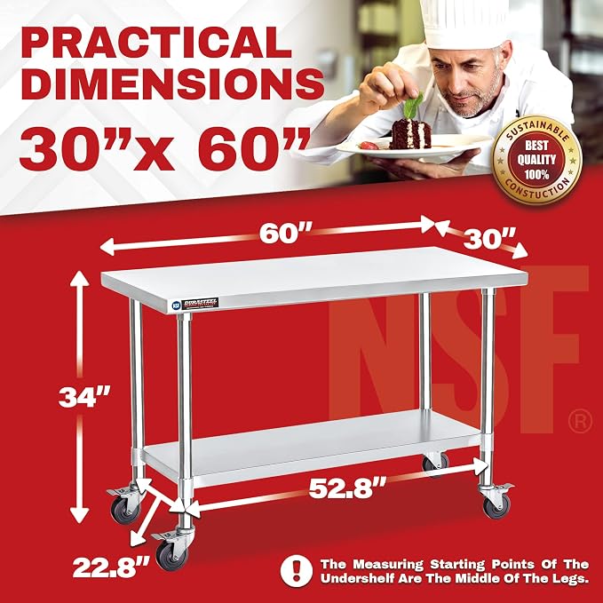 DuraSteel 30x60 NSF Stainless Steel Cart - Image 6