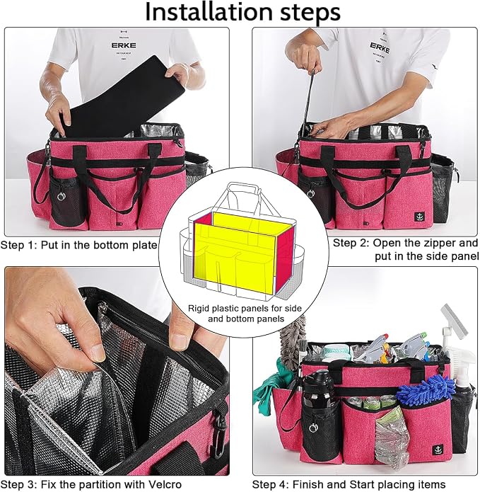 Large Cleaning Caddy Bags Pink - Image 7