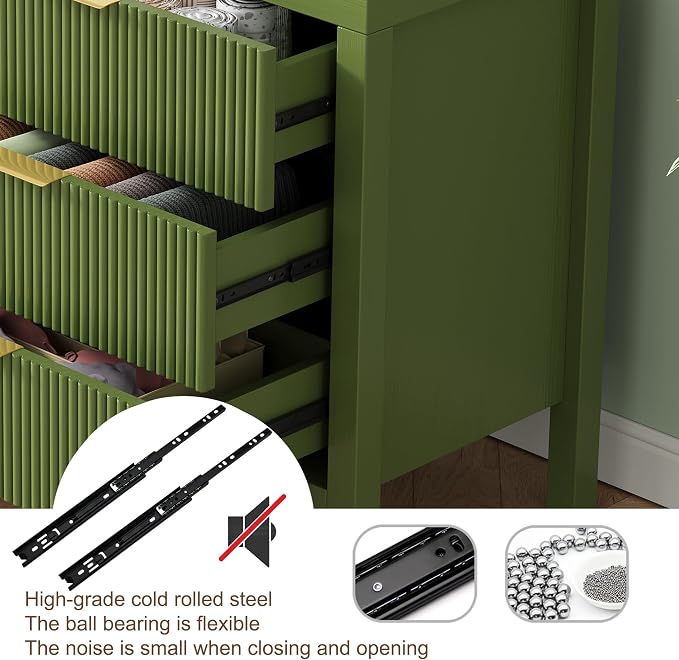 6 Drawer Dresser, Modern Wood Storage Chest of Drawers Organizer - Image 5