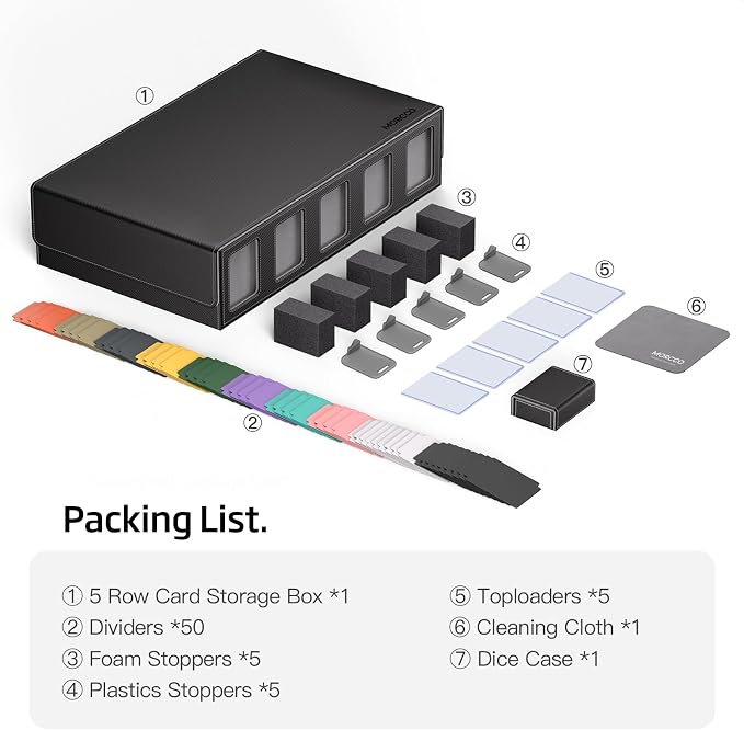 Trading Card Storage Box 5-Row 3900+ Capacity, TCG MTG Card Case - Image 3