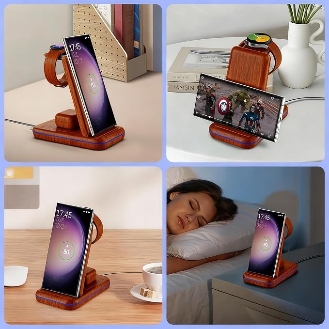 Wireless Charging Station for Samsung/Android, Fast Wireless Watch Charger - Image 7