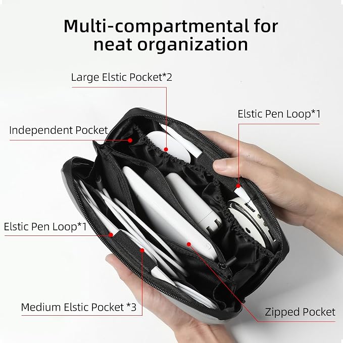 RIGHT AWAY Travel Tech Pouch，Waterproof Cord Case，Electronics Organizer Travel - Image 4