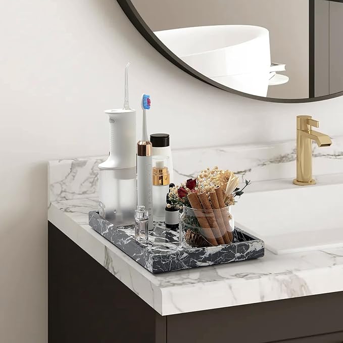 Marble Bathroom Tray, Pure Natural Vanity Tray, Marble Tray - Image 5