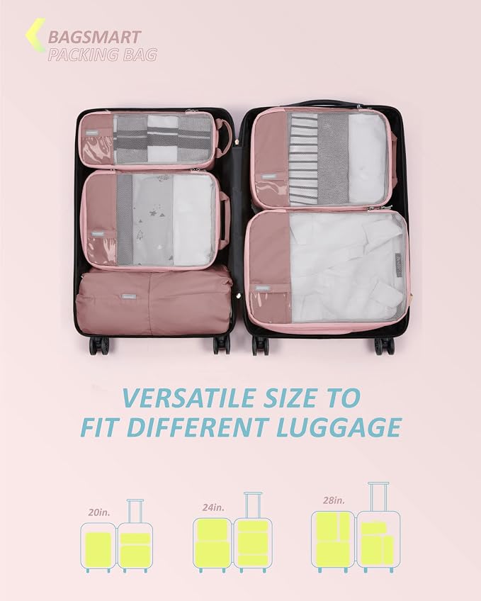 BAGSMART 6 Set /4 Set/2 Set Compression Packing Cubes - Image 3